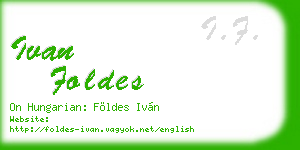 ivan foldes business card