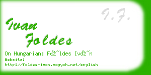 ivan foldes business card